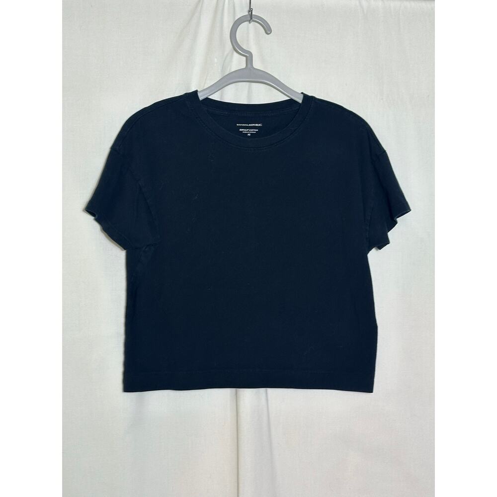 Banana Republic Black Cropped Tee – Supima Cotton | Women’s XS